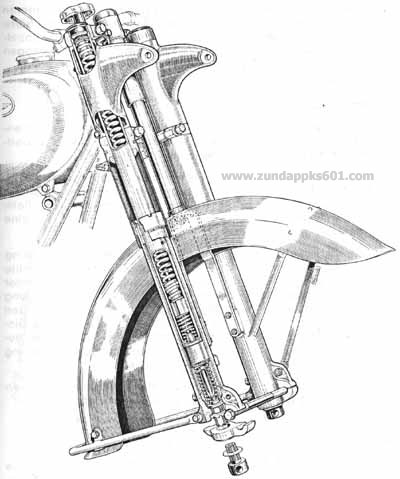 Detail View of Zundapp KS601 Front Shock Absorber