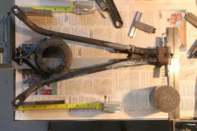 The Zundapp KS601 solo seat frame as found.